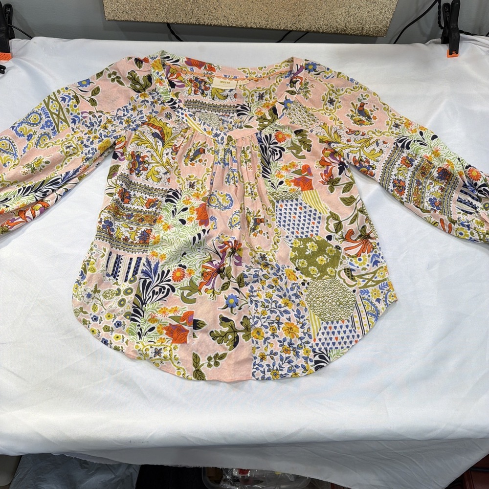 Maeve Paisley Anthropology Pastel Babydoll size4 Beautiful Colorfulโ Spring 531